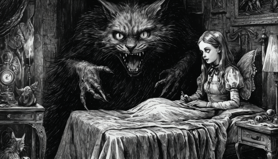 Alice summons the Cheshire cat